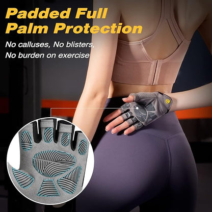 Workout Gloves for Women Men, Lightweight Weight Lifting Glove Breathable Fingerless Gym Gloves, Exercise, Fitness, Training, Cycling