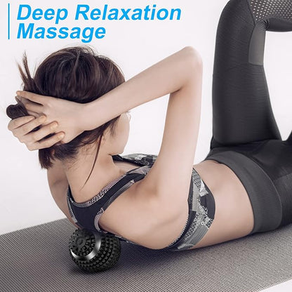Uppye Vibrating Ball Massager, 4-Speed High-Intensity Fitness Lacrosse Ball, Mobility Ball for Workout Recovery, Deep Tissue Massager for Pain Relief and Trigger Point Treatment (Black)
