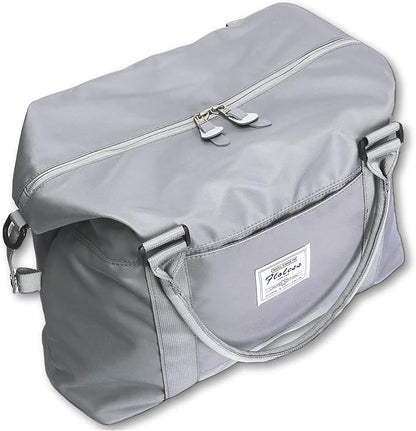 Womens travel bags, weekender carry on for women, sports Gym Bag, workout duffel bag, overnight shoulder Bag fit 15.6 inch Laptop (Large, Grey)