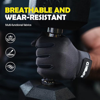 Workout Gloves for Men Women, Lightweight Full Palm Grip Padded Protection Gym Gloves for Weightlifting, Training
