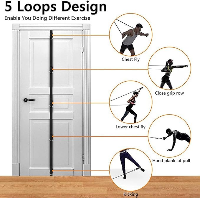 Door Anchor Strap for Resistance Bands, Heavy Duty Multi Point Resistance Band Door Anchor, Portable Anchor Gym Attachment for Home Fitness, Resistance Workout Equipment