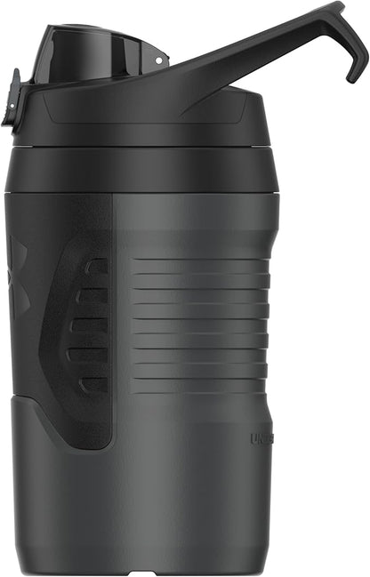 Under Armour 32 oz Insulated Water Bottles - Sports Water Jug with Fence Hook, Leak Resistant for Baseball, Football & More, 32 oz Insulated, Jet Grey/Black