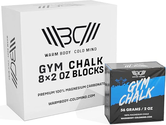 WARM BODY COLD MIND Sport Chalk Block - Gym Chalk for Weightlifting - Moisture-Absorbing Magnesium Carbonate - Gymnastics Hand Grip