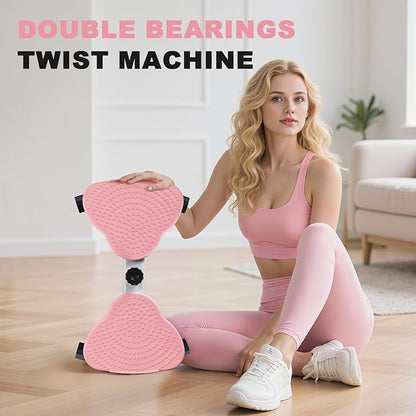 Waist Twister Machine, Ab Twister Board with Resistance Bands - 300 lbs Capacity Home Exercise Equipment for Belly Fat, Core Workout - Noiseless & Anti-Slip for Women/Men