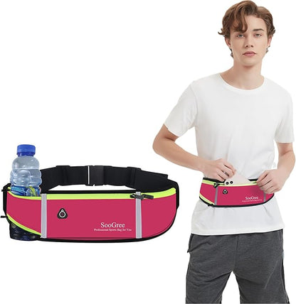 Fanny Packs, Running Belt Pack, Waist Pack Bag for Men and Women, Lightweight Runners Water Bottle Belt Bag, Phone Holder Money Belt for Traveling Hiking Cycling Walking