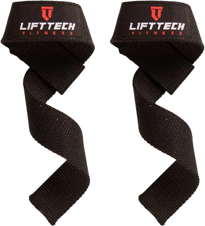 Lift Tech Fitness Weight Lifting Straps for Men & Women - Cotton Gym Straps for Weightlifting, HIIT, Strength Training - Pull up & Deadlift Straps - One Size