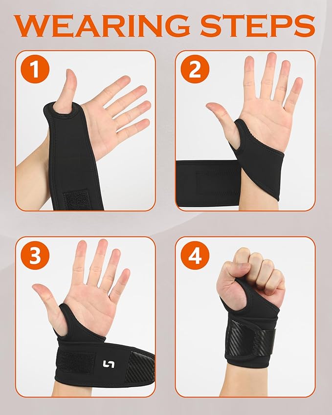 Wrist Brace, 2-Pack Wrist Support Wraps, Weight Lifting Wrist Straps for Fitness Training, Enhanced Wrist Bandages for Carpal Tunnel & Tendonitis Relief, One Size for Men Women
