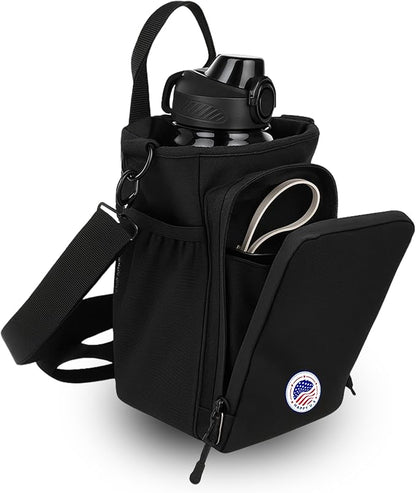 Magnetic Gym Bag and Bottle Bag, Magnatic Sport Bag For Men and Women Sling Gym Baag Travel Work with Water Bottle Holder, Phone Pockets Magnetic Attachment, Water Bottl Carrier Holder