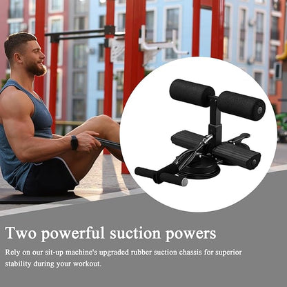 Sit-Up Device, Adjustable Height Suction Cup Abs Exercise Trainer, 325KG Multifunctional Core Training Equipment for Home, Office, and Gym Workouts, Comfortable Training Supplies