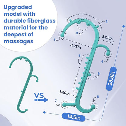 Deep Tissue Back & Neck Massager - Back Massager Stick for Pain Relief, Muscle Knot Remover, Trigger Point Massage Tool for Full Body, Shoulders, Legs - Pressure Point Massage Tool