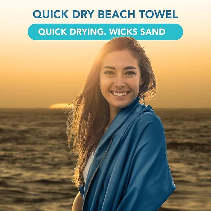 Youphoria Microfiber Travel Towel Fast Drying Lightweight - Quick Dry Towel for Camping, Beach, Backpacking, Hiking & Sport