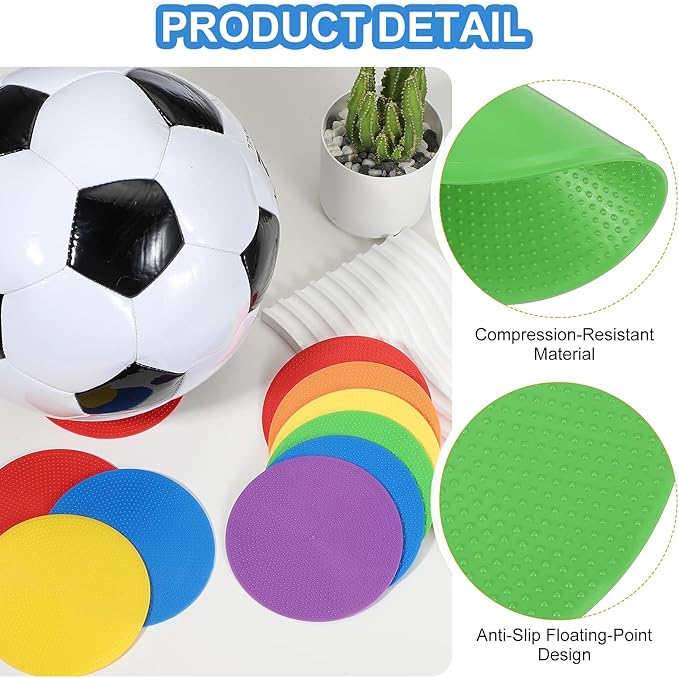 PATIKIL Spot Markers, Non-Slip Floor Dots Agility Markers Flat Field Cones Poly Dots