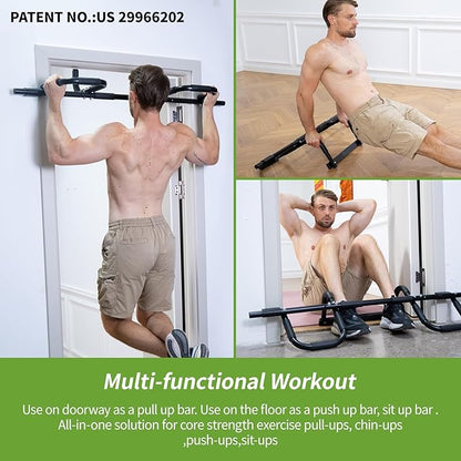 NOWAKE New Version Multi-Grip Pull up bar For Doorway,330lbs Heavy Duty 47.3 Inch Extra Width Portable Functional Ergonomic Design Door Frame Pull Up Bar With USA Patent For Home Gym Exercise