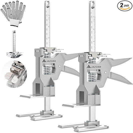 2Pcs Metal Labor Saving Arm Jack, Load-Bearing 440 lb Multi-Function Height Adjustment Lifting Device Arm Tool Lift Wall Tile Locator Door Panel Lifting Cabinet Jack Board Lifter
