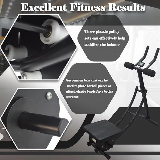 Abdominal Exercise Machine AB Core Strength Training Equipment ABS Coaster Core Work Roller Muscle Trainer Fitness AB Machine Foldable Core Trainer with Carbon Steel for Home Gym