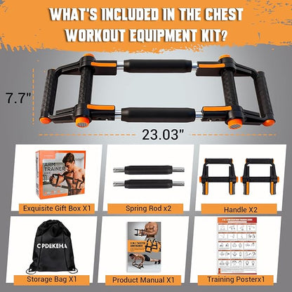 Twister Arm Trainer, 3 in 1 Adjustable Chest Trainer for Men (40-70lbs) with Poster & Storage Bag, Multifunctional Push up Bar, Home Gym Chest Workout Equipment for Arm Strengthening & Chest Builder