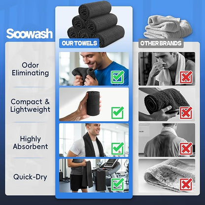 Microfiber Gym Towels for Showering Working Out Quick Dry Negative ions Large Middle Small Sizes Lightweight Gym Towel for Men Women Tennis Sports Towels for Body Hot Yoga Fitness Essentials