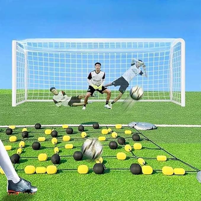 Soccer Goalkeeper Rebound Board – Grade Deflector with Multiple Angles | Reflex Training for Agility; Reaction Speed | 2.8x2m/1.6x2m Floor Matrix for Goalkeeper Training