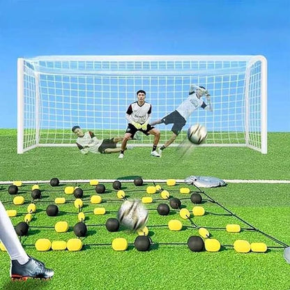 Soccer Goalkeeper Rebound Board – Grade Deflector with Multiple Angles | Reflex Training for Agility; Reaction Speed | 2.8x2m/1.6x2m Floor Matrix for Goalkeeper Training