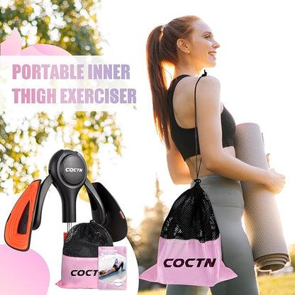 Thigh Trainer for Women, 15-70LB Adjustable Resistance Inner Thigh Exerciser for Pelvic Floor Muscle Repair, Thigh Workout Kegel Exercise Equipment for Shaping, Yoga & Weight Loss at Home Gym
