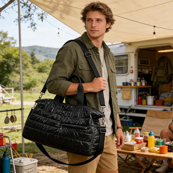 Gym B'ag, Waterproof Fabric, 52x35x22cm, Travel Duffle Holdall With Padded Shoulder Strap, Sports Gym B'ag With Wet Pocket, Spacious Design, For Outdoor, Travel, Workout, Fitness, Swimming, Yoga