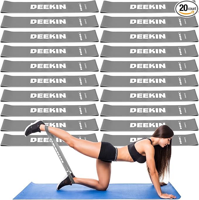 DEEKIN 20 Pcs Resistance Bands Bulk Loop Resistance Exercise Bands for Working Out Stretch Yoga Starter Set Elastic Exercise Fitness Band Equipment for Home Fitness, Gym, Yoga