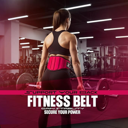 QTF Fitness Neoprene Weight Lifting Belt - Adjustable 6" Gym Support for Stability & Lumbar Support - Sweat Resistant Weightlifting Belt for Men & Women for Squats, Deadlifts & Bench Presses