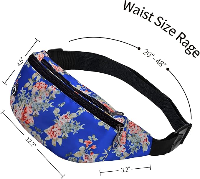 Fanny Pack for Men Women, Waterproof Sports Waist Bag Pack, Belt Bag for Travel Hiking Running