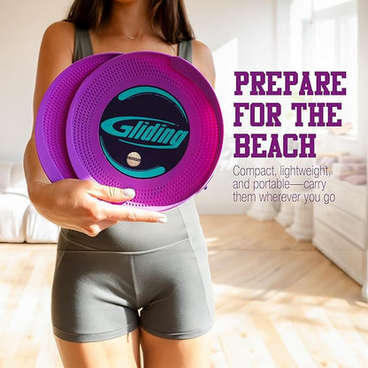 Gliding Discs for Working Out - Exercise Sliders for Carpet & Hardwood Floors 1 Pair, Authentic Workout Sliders Disc for Full Body Resistance Workout, Includes 4 Streaming Video Workouts