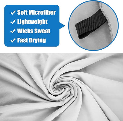 Travel Body Towel L Size Microfiber Quick Dry Lightweight for Men Women Camping Hiking Beach Swimming Pool Hot Yoga Mat Towels(Light Grey, 1 Pack L)