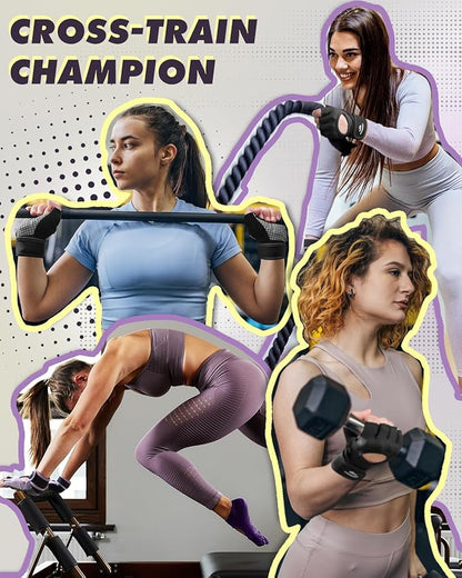 Trideer Weight Lifting Gloves for Women Men with Wrist Support, Workout Gloves Women Full Palm Protection for Gym Training, Fitness, Weightlifting & Pull Ups