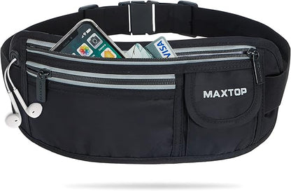 Slim Running Belt Fanny Packs for Women Men, Reflective Waist Pack Phone Holder for Walking Fitness Workout Exercise,Water Resistant Running Travel Belt Bag Jogging Pouch, Gym Accessories for Runner