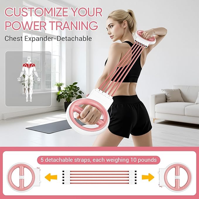 ADISTAR 3-IN-1 Multifunctional Rotator Burn Machine - 360° Spinning Arm Workout, Dumbbell & Adjustable Chest Expander, Forearm Exercise Equipment, Portable Home Gym with Resistance Band & Weight Stack