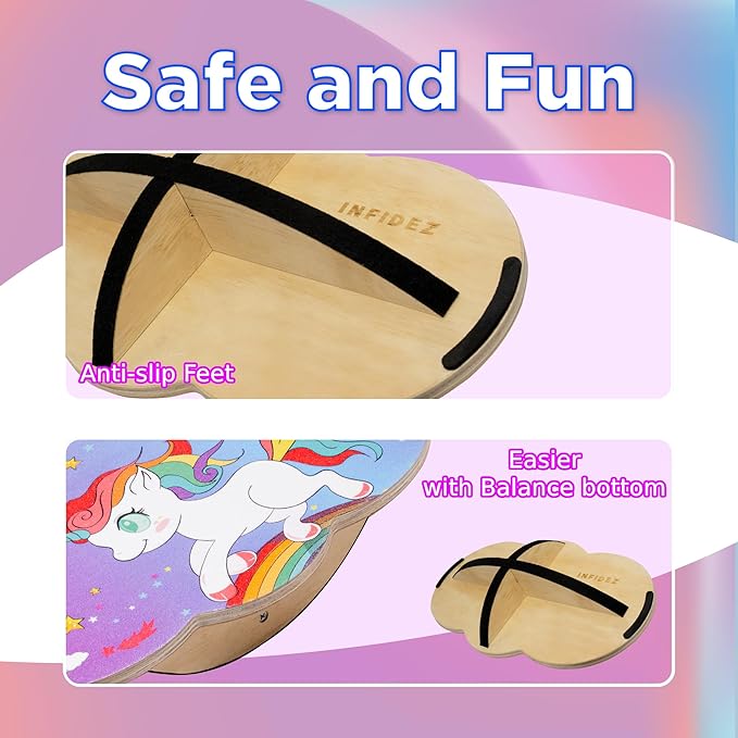Wooden Balance Board Kids, Wobble Board For Balance, Balance Board Toddler Supporter, Balance Boards for Stability and Core Training