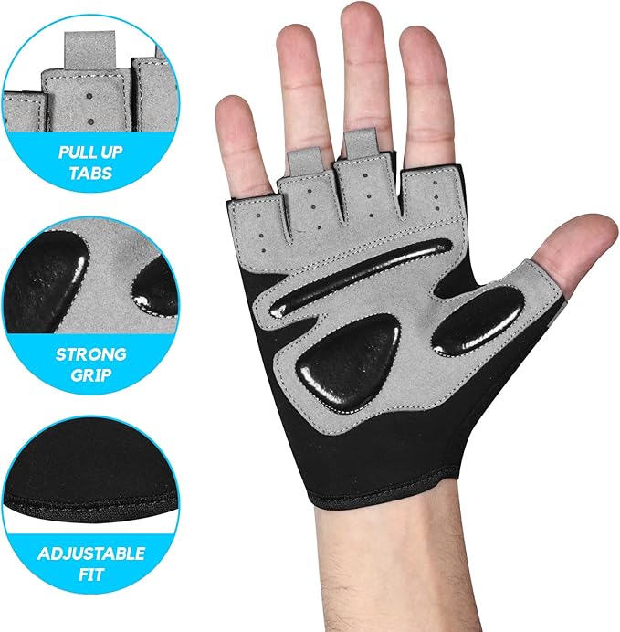 Gym Gloves Training Weight Lifting Gloves for Men Women Wrist Support Padded Extra Grip Palm Protection Fitness Workout Gloves Cycling,Hanging,Pull ups,Breathable