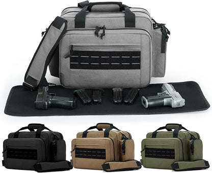 VEAGIA Range Bag,Pistol Case,Gun Range Bags For Handguns And Ammo Pouch 2 Pistols Soft Carrying Shooting Bag