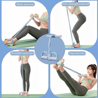 Foot Pedal Resistance Band,6-Tube Pedal Puller Resistance Rope,Yoga Elastic Exercise Bands, for Women Jump Fitness, Abdomen/Arm Weight/Waist/Leg Stretching Slimming Training
