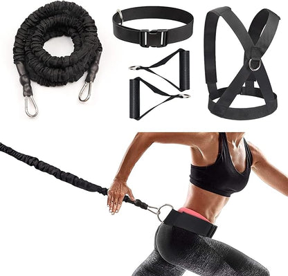 Resistance Running Training Bungee Band, Bungee Resistance Cord Set, Long Resistance Band, Lateral Movement Sprint Overspeed Training Fitness for Fast