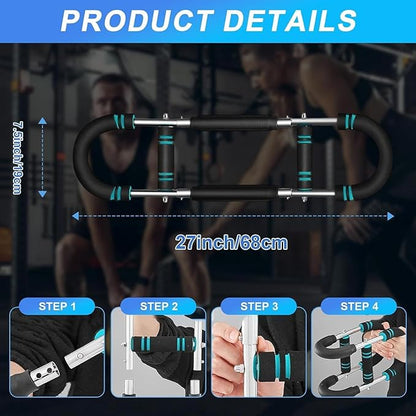 Chest Trainer for Men, Adjustable Chest Workout Equipment, Twister Arm Trainer Chest Workout Machine, Chest Exerciser Flex Bar, Upper Body Muscle Strength Training Device for Home Gym (U60-100lbs Kit)