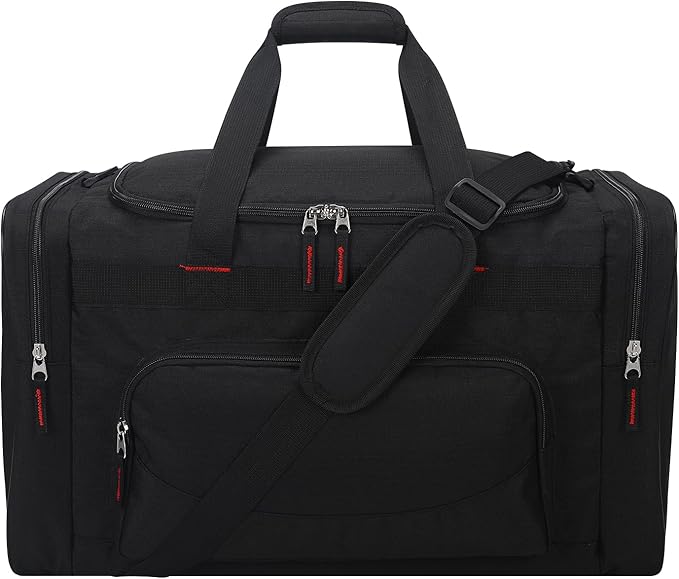 Gym Bag 22 inch Sport Duffle Bag for Men - 55L Weekender Duffel Bag for Travel 22“×12”×13“ - Black