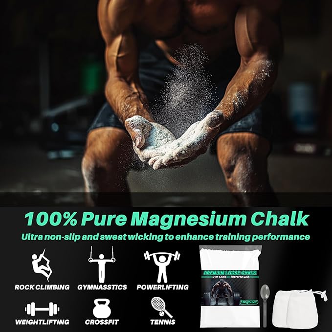 2PCS Chalk Ball - Climbing Chalk Gymnastics Magnesium Lifting for Gym, Gymnastics, Grip, Climbing, Weightlifting (5.5oz Chalk Powder)