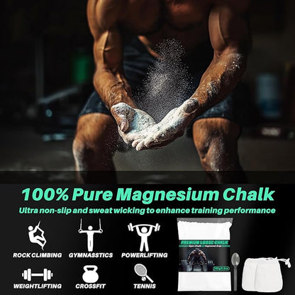 2PCS Chalk Ball - Climbing Chalk Gymnastics Magnesium Lifting for Gym, Gymnastics, Grip, Climbing, Weightlifting (5.5oz Chalk Powder)