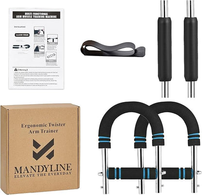 Arm Twister Trainer – Heavy Resistance 30–50kg – Advanced Forearm & Bicep Strengthener for Men – Home Strength Training Equipment with Resistance Band (Blue)