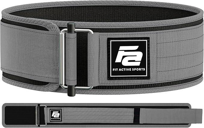Fit Active Sports Self Locking Weight Lifting Belt | Premium Weightlifting Belt for Cross Training, Fast Locking Release Mechanism for Fitness and Power Lifting - Weightlifting Back Support for Men and Women