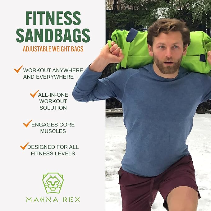 Sandbags for Working Out - 50 to 90 lbs - Adjustable Heavy Duty Equipment for Weight Training - 1 Outer, 3 Inner Sandbags - Portable Tough Workout - Non Slam