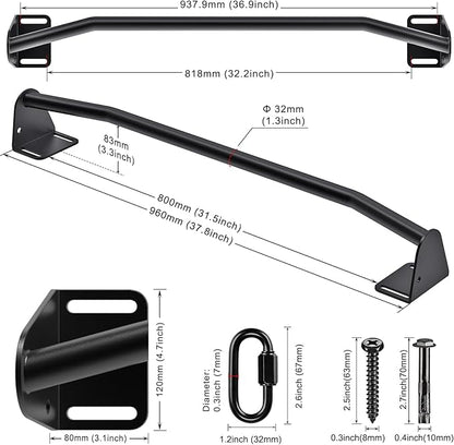 Kipika Heavy Duty Wall Mounted Doorway Pull Up Bar, Multifunctional Chin Up Bar, Portable Fitness Door Bar, Body Workout Home Gym System
