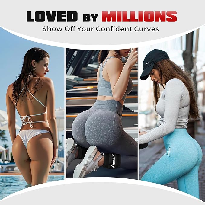 Ankle Resistance Bands with Cuffs, Leg and Glutes Workout Equipment, Resistance Bands with Ankle Straps for Cable Machine Kickbacks, Booty Workouts, Lower Body Exercises - Home Gym Exercise Equipment