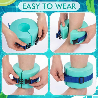 Water Aerobics Set for Aquatic Exercise 1 Pair Swimming Glove 2 Pcs Foam Swim Aquatic Cuffs Water Weights Pool Resistance Fitness Equipment for Swimming Training Workouts