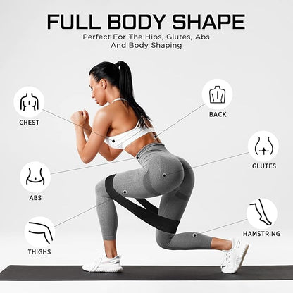 24 Pcs Fabric Resistance Bands for Working Out Strength Exercise Bands for Women Men Resistance Loop for Legs and Butt, Yoga, Pilates, Rehab, Fitness and Home