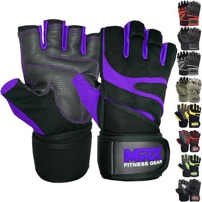 MRX Weightlifting Gloves for Men Workout Gloves Mens Wrist Support Lifting Gloves Male Gym Gloves | Workout Gym Accessories for Men Weight Lifting Fingerless Gym Exercise for Powerlifting